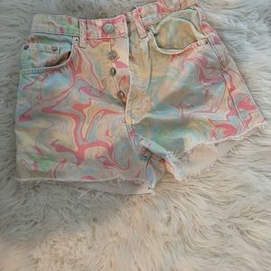 Zara size 2 multi colored jean shorts, like new